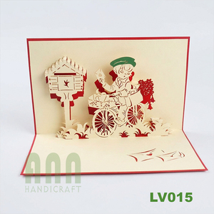 Tarjeta de Invitación de Boda Pop-Up 3D Hecha a Mano con Diseño de Correo y Amor, Modelo LV015 de ANN HANDICRAFT, con Sobre, Troquelado, Impresión Personalizada y Corte de Papel - Product Image 1