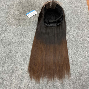 Peluca de Cabello Humano Liso Largo de Lujo con Color, Encaje HD, Cabello Vietnamita Doble Trama, Color Ombre, Venta al por Mayor, Lista para Enviar - Product Image 6
