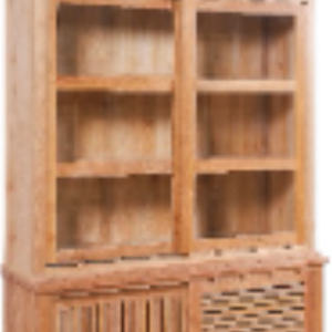 Estantería de Madera de Teca de Estilo Lujoso para Sala de Estar con Puertas Corredizas, Ecológica y Resistente al Agua - Product Image 6