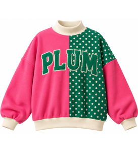 Sudadera de cuello alto a cuadros oversize para mujer al por mayor con bordado de letras personalizado, suéter tipo jersey - Product Image 3
