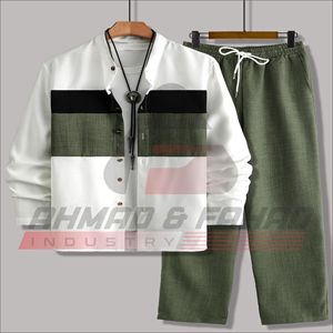 Conjunto Deportivo de 2 Piezas para Hombre, Verano, Bloques de Color en Contraste, Transpirable, Felpa, Suave y Cómodo, Estilo Casual/Urbano, Ahmad Fahad - Product Image 4