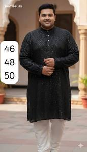 Festival wear 18Kg Rayon with Viscose Thread Lucknowi & Box Sequence work Readymade Plus-Size Kurta-Payjama Supplier from Surat - Product Image 3