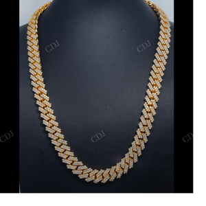14MM 22" Fully Iced Miami Cuban Link Chain Sterling Silver Men's Hip Hop jewelry Wholesale VVS <b>D</b> Moissanite Cuban Chain <b>Necklace</b> - Product Image 3