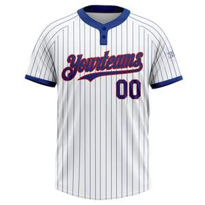 Maillot de softball unisexe personnalisé sublimé à deux boutons, manches courtes, 100 % polyester, respirant, antibactérien, uniforme d'équipe - Product Image 4