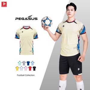 Ensemble de maillots de football Pegasus en stock, 100% polyester, séchage rapide, respirant, col rond, manches courtes, impression numérique, couleurs contrastées - Product Image 4