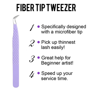 Pince à épiler professionnelle de haute qualité pour extensions de cils, avec pointe en fibre à 90 degrés, personnalisable et privée - Product Image 3