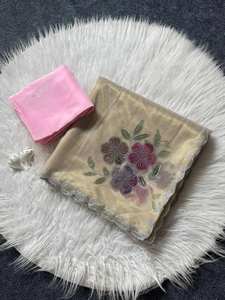 Sari long brodé de créateur pour femme, haut de gamme, ethnique indien, bicolore, pour mariages, soirées de bal, tenue d'hiver, d'été, d'automne - Product Image 6