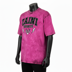 เสื้อยืดผู้ชายแบบฟอกสี พรีเมียมคอตตอนเจอร์ซีย์ ฟอกหิน พิมพ์ลายโลโก้ด้วยพลาสติซอล เสื้อยืดผู้ชาย 100% คอตตอน ทรงหลวม พิมพ์ลาย - Product Image 4