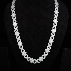 Cadena Infinity Link con Diamante Moissanite Corte Princesa VVS, Plata de Ley 925 con Baño de Rodio, Cadena Unisex para Fiestas - Product Image 1