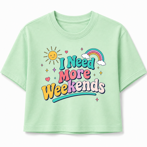 เสื้อครอปท็อปผู้หญิง แขนสั้น คอกลม ผ้าฝ้าย 100% พิมพ์ลายพัฟฟ์ ระบายอากาศได้ดี น่ารัก ลายตัวอักษร สไตล์ฤดูใบไม้ผลิและฤดูร้อน - Product Image 1