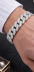 Premium Diamond Bracelet Hip Hop Luxury Bling <b>Chain</b> Bracelet <b>Iced</b> <b>Out</b> Cuban Link 10KT 14KT Gold 925 Silver VS1 VS2 H-I Color - Product Image 4