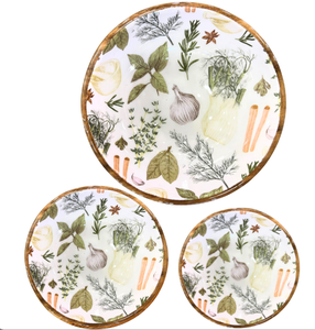 Tazón de servir de madera de acacia con diseño de palmera impreso en esmalte, vajilla para mesa, tazón para fiestas. - Product Image 5
