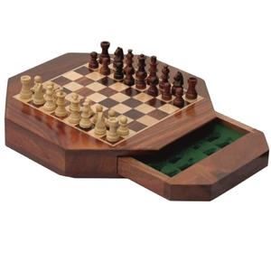 Juego de Ajedrez Hexagonal de Acabado Premium, Elegante Tablero de Madera Hecho a Mano con Cajón con Incrustaciones de Terciopelo, Regalo Ejecutivo de Alta Gama - Product Image 1