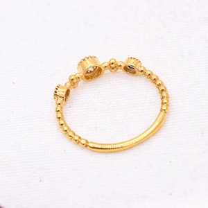 Bague moderne en saphir bleu et diamant, faite à la main, en argent sterling 925 plaqué or jaune, bijoux en gros disponibles - Product Image 3