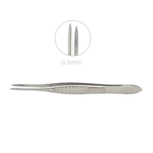 Pince conjunctivale Moorfield 0,5 mm à pointes rainurées 11 cm, outil réutilisable en acier inoxydable pour microchirurgie ophtalmique - Product Image 2