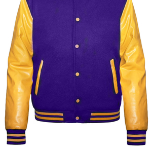 Chaqueta Varsity Unisex Personalizada al por Mayor con Diseño de Dibujos Animados, Ecológica, Forro de Poliéster, Exterior de Nailon/Algodón, Posición Frontal - Fort Worth - Product Image 6