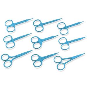 Ciseaux à ongles bleus en acier inoxydable à pointe affûtée, manche rond, pour droitiers, coupe-cuticules, outils de beauté pour adultes - Product Image 3