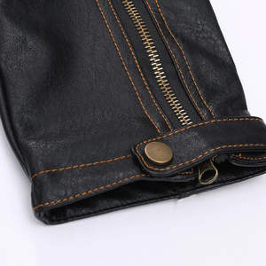 Veste de moto en cuir d'agneau pour homme, haute qualité, col montant, coupe-vent, respirante, cuir véritable - Product Image 5