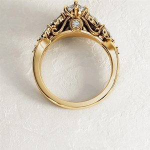 Anillo de Compromiso y Boda con Diamante Cultivado en Laboratorio, Corte Pera, 2.90 Quilates, Oro Amarillo de 14k, Joyería para Regalo - Product Image 6