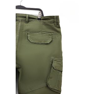 กางเกงขาสั้นคาร์โก้ผ้าแคนวาสลายเรียบหลายกระเป๋าสำหรับผู้ชาย - Product Image 3