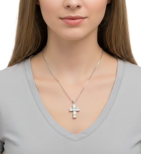 Collar con Colgante de Diamante Corte Baguette, Color DEF, Claridad VS VVS, Certificado IGI, Plata de Ley 925, Oro Blanco Sólido de 14K/18K - Product Image 5