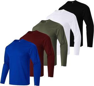 Camiseta de Manga Larga para Hombre, Cuello Redondo, Corte Ajustado, Secado Rápido, Color Sólido, Tejido de Punto, Ropa Casual, 100% Poliéster, Venta al Por Mayor, Entrega Rápida, ODM - Product Image 3