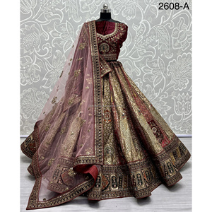 Collections de velours de vêtements de mariée indiens pour la mariée avec le travail de Zarkhan par Fabzone - Product Image 5