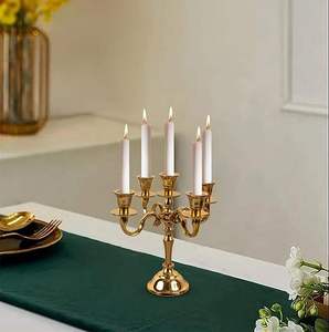 Premium 5 Arms Candelabra Candle <b>Holder</b> Aluminum Candelabra Candle Stand for Home Decor Wedding Table <b>Holder</b> At Good Price - Product Image 1