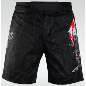 MMA <b>Shorts</b> <b>Men</b> <b>Black</b> Sublimation Print Quick Dry Mixed Martial Arts Wear Regular Fit Adult Size - Product Image 1