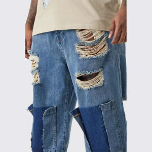 Pantalones Vaqueros de Mezclilla a la Moda para Hombre, Diseño Personalizado OEM, Corte Holgado, Estilo Urbano, Pantalones de Moda Urbana para Hombre - Product Image 3