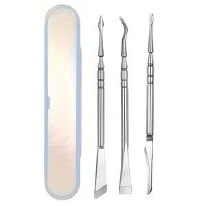Juego de manicura de acero inoxidable de 3 piezas, con un cortaúñas de doble punta, un empujador de cutículas y una caja de almacenamiento - Product Image 1