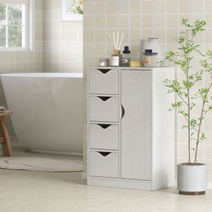 Organizzatore per cassettone in stile moderno a 4 cassetti per ingresso camera da letto soggiorno o bagno-bianco - Product Image 2