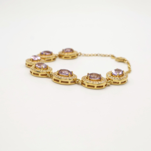 Radiant Rose Lavender Amethyst Bracelet 6x8 Size Oval Stylish Womens Gemstone Fashion Jewelry Choice <b>Set</b> - Product Image 3