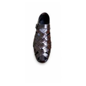 New Design LEATHER STUDIO Peshawari Chappal <b>Clogs</b> 100% Cow Leather Rubber Handmade Light Weight Peep Toe Buckle Strap Customized - Product Image 3