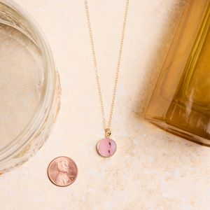Pendentif en argent 925 vintage avec opale rose naturelle ronde, pierre de naissance d'octobre, bijou de fiançailles, cadeau pour maman, épouse, sœur - Product Image 3