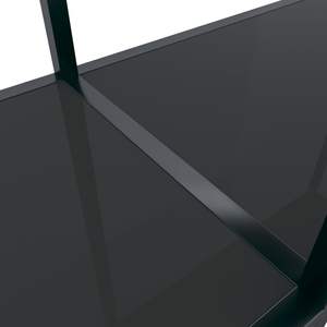 Grande table console en verre trempé noir et acier thermolaqué - Product Image 5