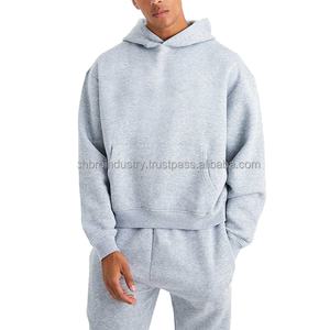 Custom Regular Men's 100% Cotton Printed Hoodies Sweatpants Set 220 Grams High Quality Maternity Tracksuit Solid Pattern - Product Image 3