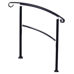 Rampe d'escalier extérieure en fer forgé blanc pour 1 à 3 marches – Dispositif d'aide pour porche avant flexible - Product Image 1
