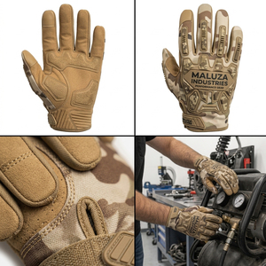 MALUZA INDUSTRIES Custom Breathable Mechanic Work <b>Gloves</b> Touchscreen Compatible Synthetic Leather Palm Anti Wear Safety <b>Gloves</b> - Product Image 4