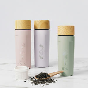 Botella de agua con aislamiento al vacío elegante portátil de calidad superior, Infusor de té con forro de porcelana que mantiene el calor/frío 4-6/8-10 horas moderno - Product Image 1