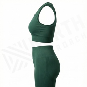 Conjunto de Shorts y Sujetador Deportivo para Mujer, Ropa de Gimnasio, Material de Nailon y Elastano de Alta Calidad, Ropa Deportiva sin Costuras para Yoga y Entrenamiento - Product Image 3