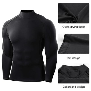 Wholesale Custom Men Compression Fitness Training Shirt Tight Sports Gym Bodybuilding Long Sleeve Sportswear T-Shirt - Product Image 5