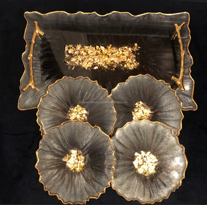 Juego de bandeja y posavasos de resina de alta calidad-Bandeja con asas-de Unique Craft India - Product Image 6