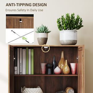 Armoire de rangement autoportante de style farmhouse marron de 72 pouces avec étagères réglables, meubles de rangement pour la cuisine - Product Image 6