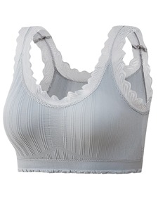 Sujetador deportivo de invierno para mujer, a la moda, casual, de alto soporte, sin aros, copa completa, de secado rápido, transpirable, ligero, con logo lateral. - Product Image 4