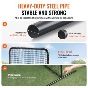Gabbia da Battuta Portatile a L 7x7 piedi per Baseball e Softball con Schermo di Sicurezza e Borsa per il Trasporto - Product Image 4