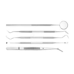 Juego de 5 Piezas para Diagnóstico y Cirugía Dental, de Acero Inoxidable, con Espejo, Pinzas, Sonda y Raspador, para Uso Clínico, Fabricante Profesional - Product Image 2