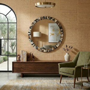 <b>Large</b> Resin Wall <b>Mirror</b> 43x29 Inch Rectangular Decorative <b>Frame</b> <b>Mirror</b> for Living Room Bedroom Bathroom Modern Interior Decor - Product Image 1