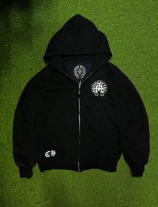Sweat-shirt à capuche zippé pour homme, noir, en coton French Terry, style streetwear décontracté, avec motif flamme et motif à pois - Product Image 5