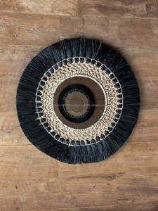 TienPhong Handicrafts <b>Black</b> Hand <b>Woven</b> Natural Seagrass Wall Hanging <b>Baskets</b> Wall Hanging Mirrors Made in Vietnam - Product Image 5